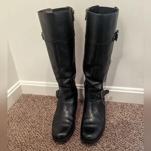 Bandolino black leather upper boots size 9